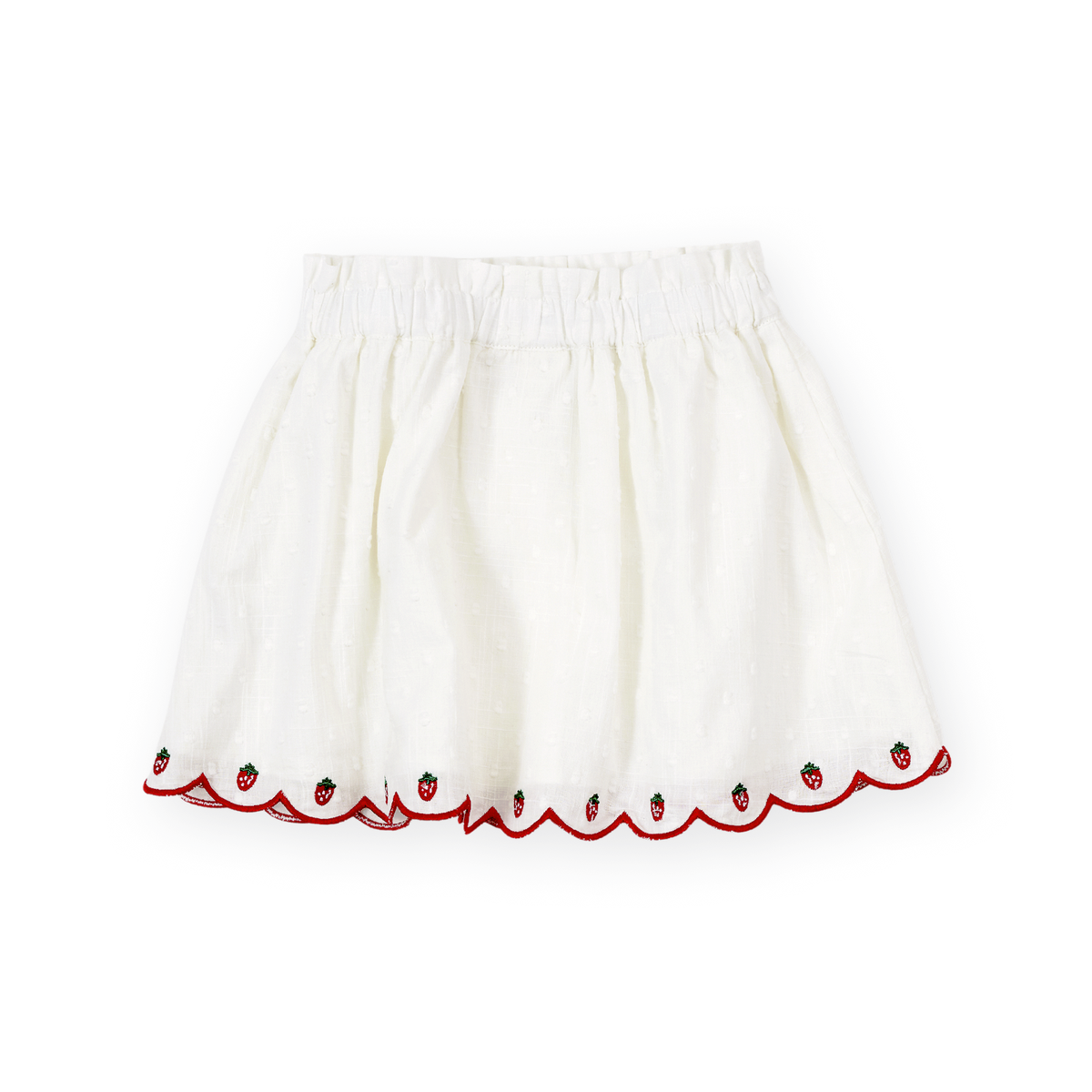 Scallop Hem Strawberry Skirt