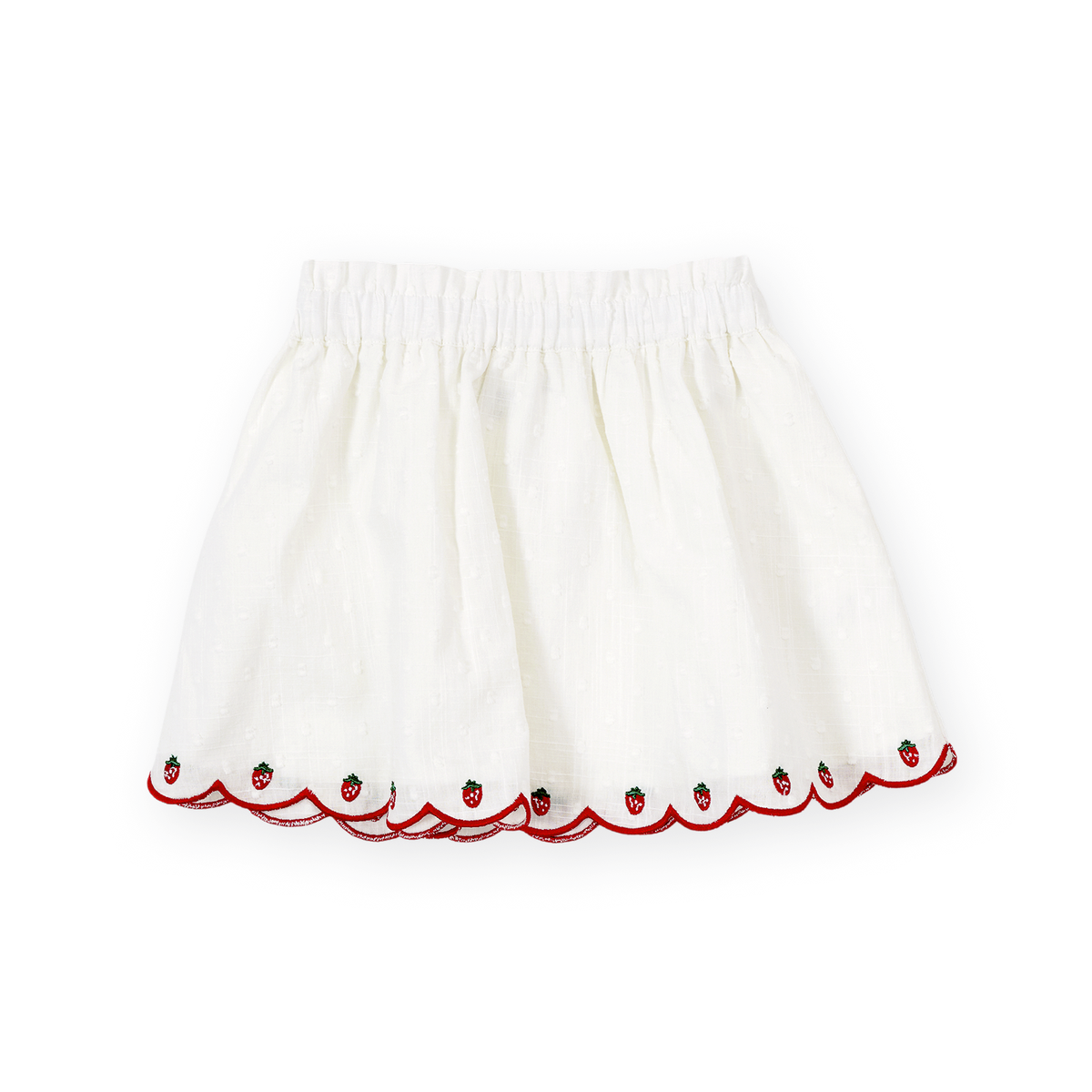 Scallop Hem Strawberry Skirt