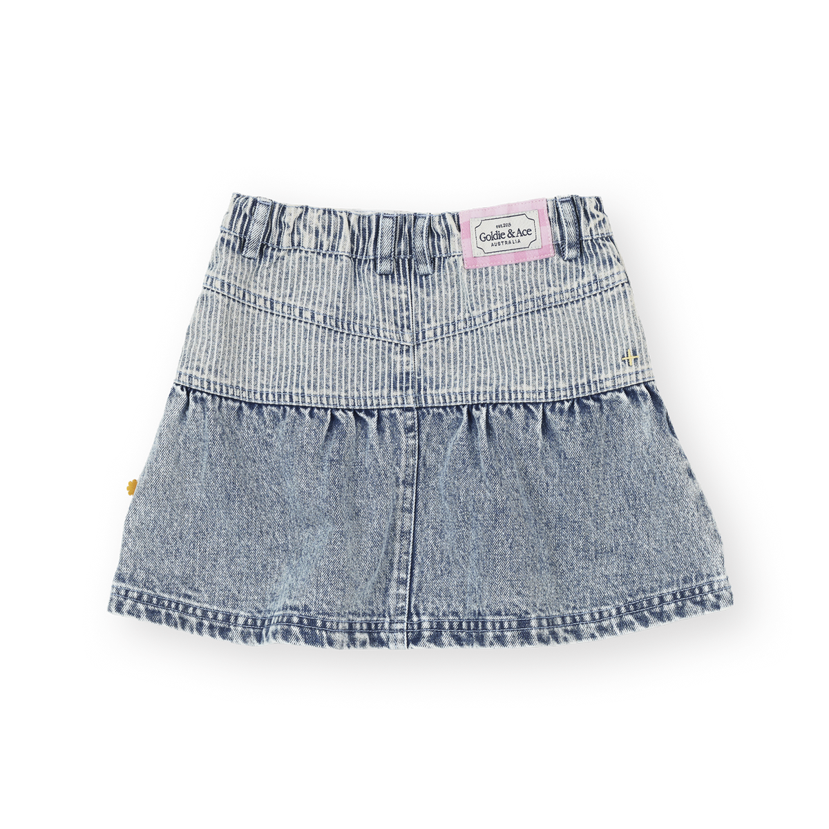 Pinstripe Peplum Denim Skirt