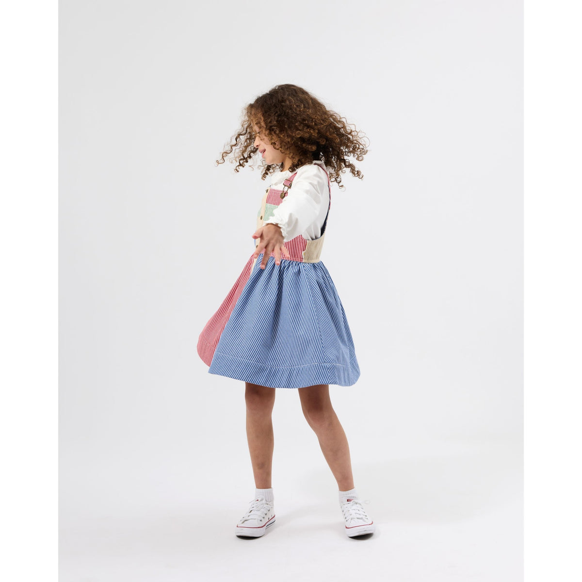 Child wearing Goldie & Ace Laura Puff Sleeve Collar Long Sleeve Top, view 3