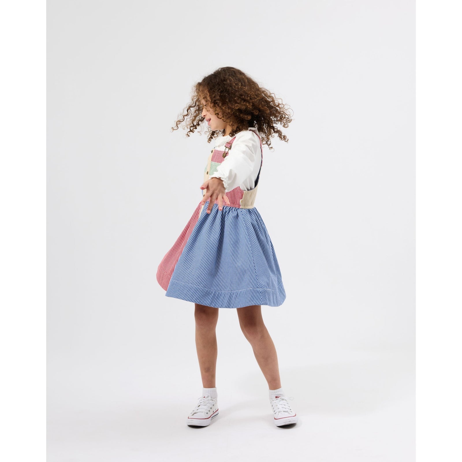 Child wearing Goldie & Ace Laura Puff Sleeve Collar Long Sleeve Top, view 3