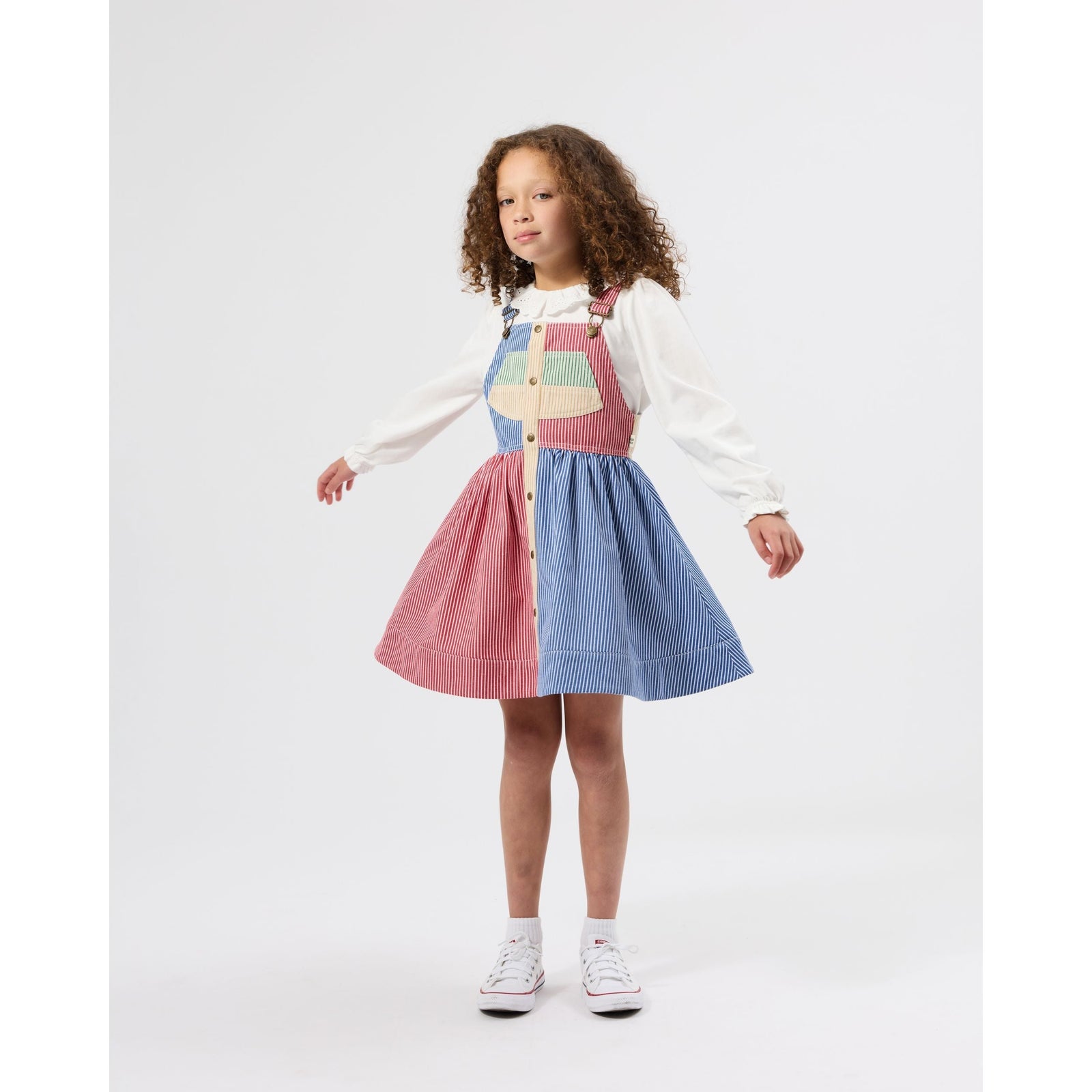 Child wearing Goldie & Ace Laura Puff Sleeve Collar Long Sleeve Top, view 2