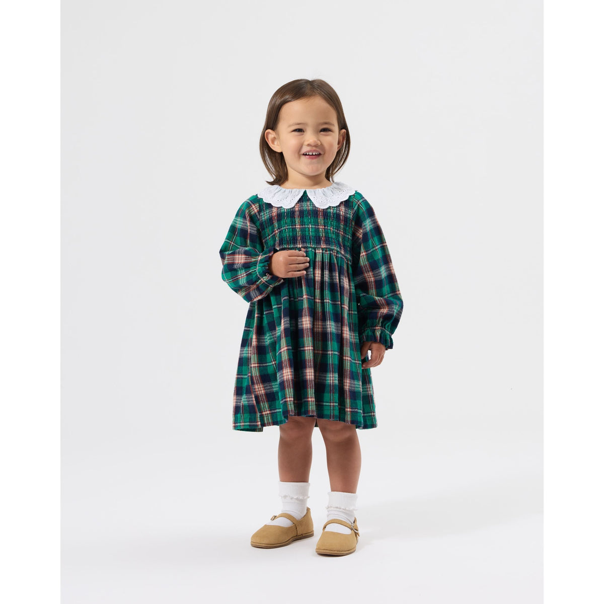 Child wearing Goldie & Ace Daphne Smocked Dress