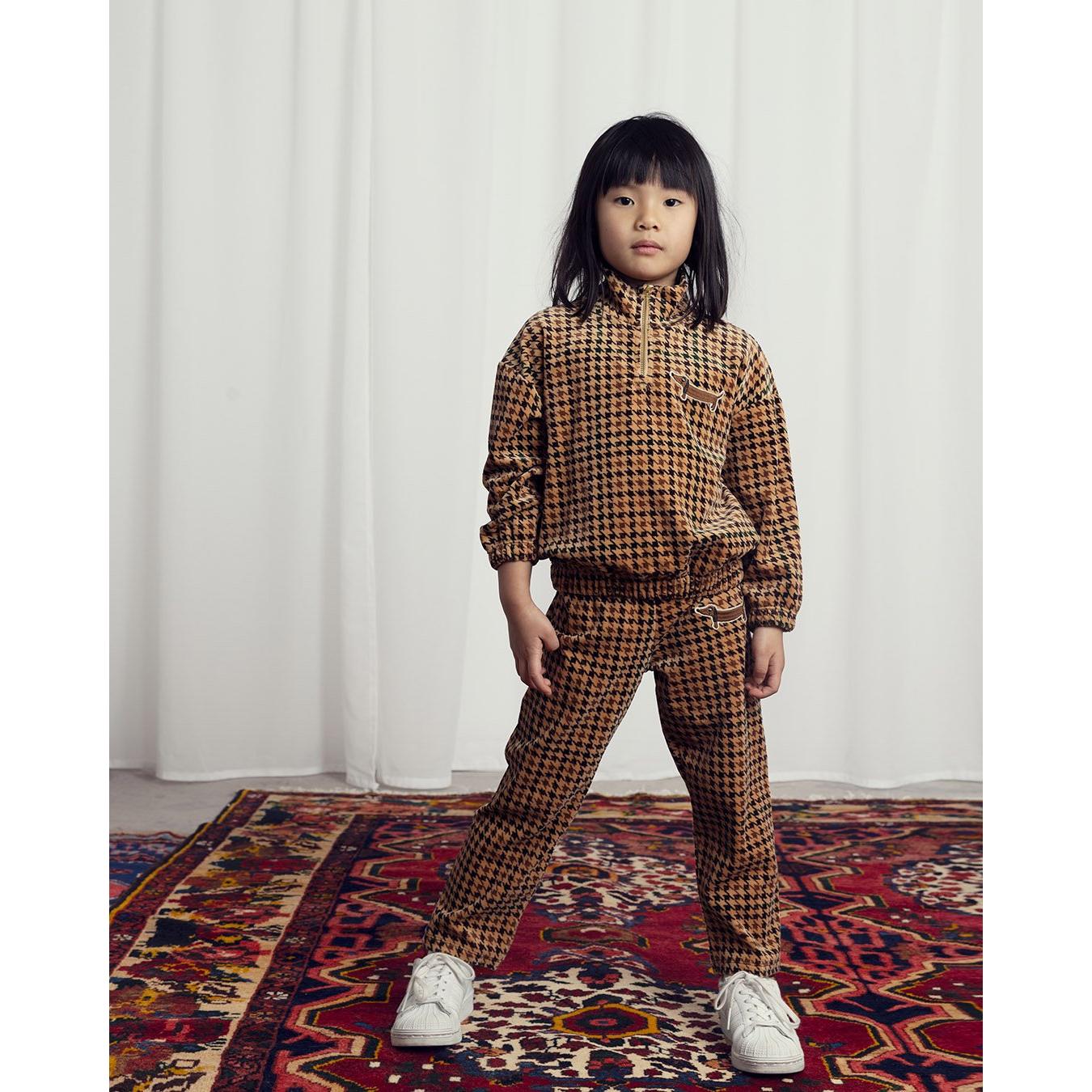 Dog Houndstooth Aop Velour Trousers