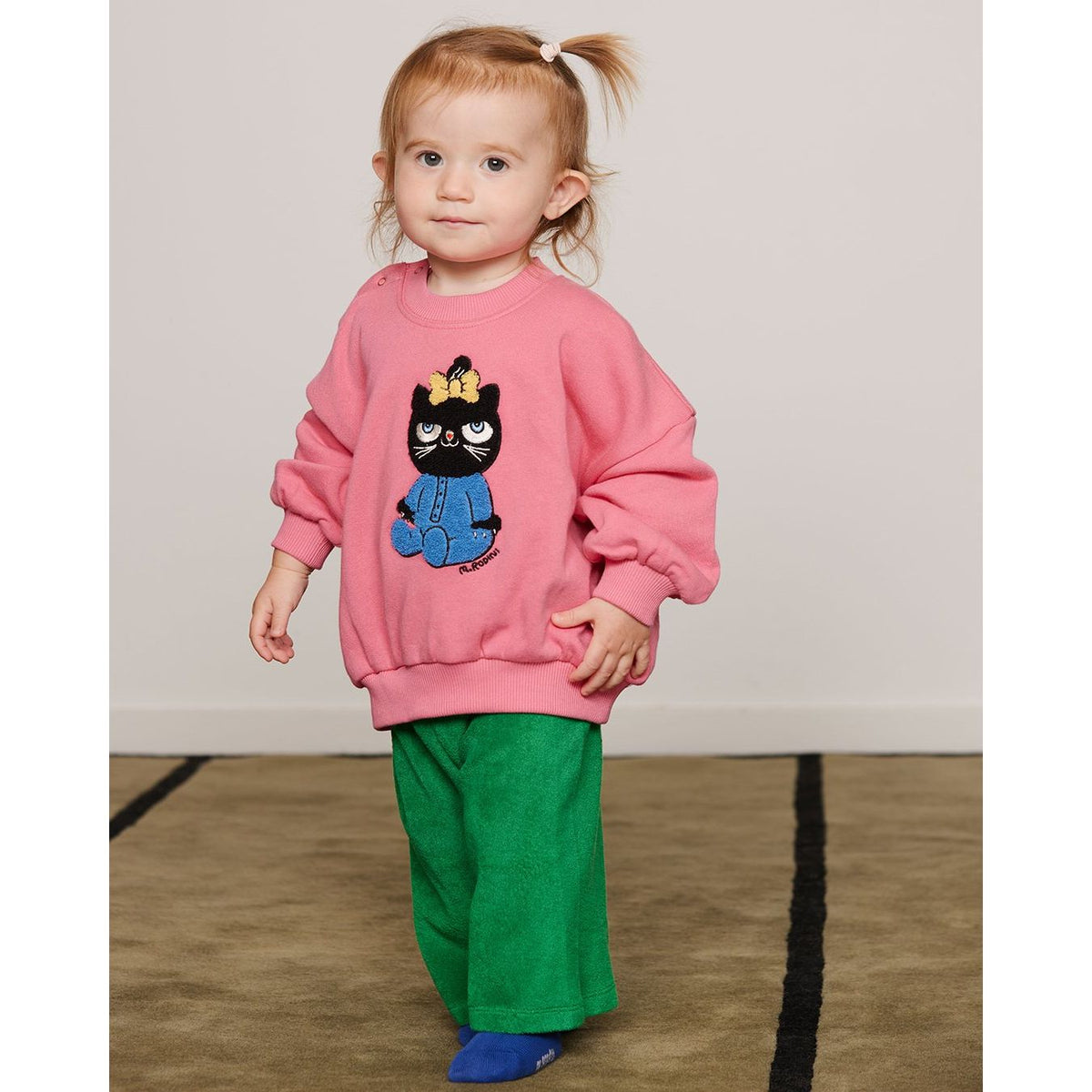 Cat Chenille Sweatshirt - Pink