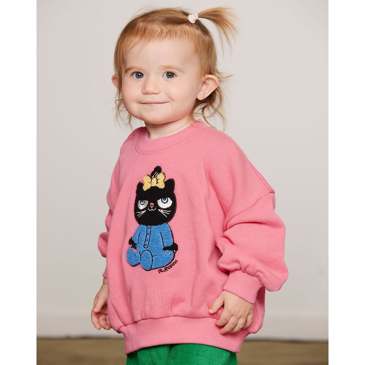 Cat Chenille Sweatshirt - Pink