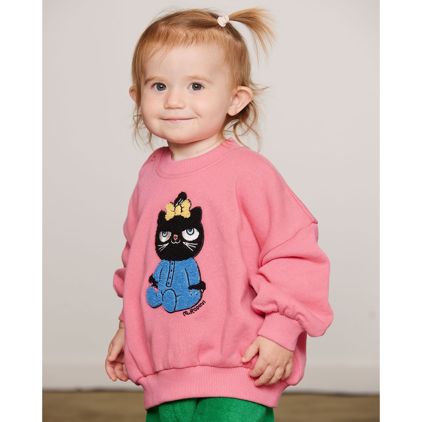 Cat Chenille Sweatshirt - Pink