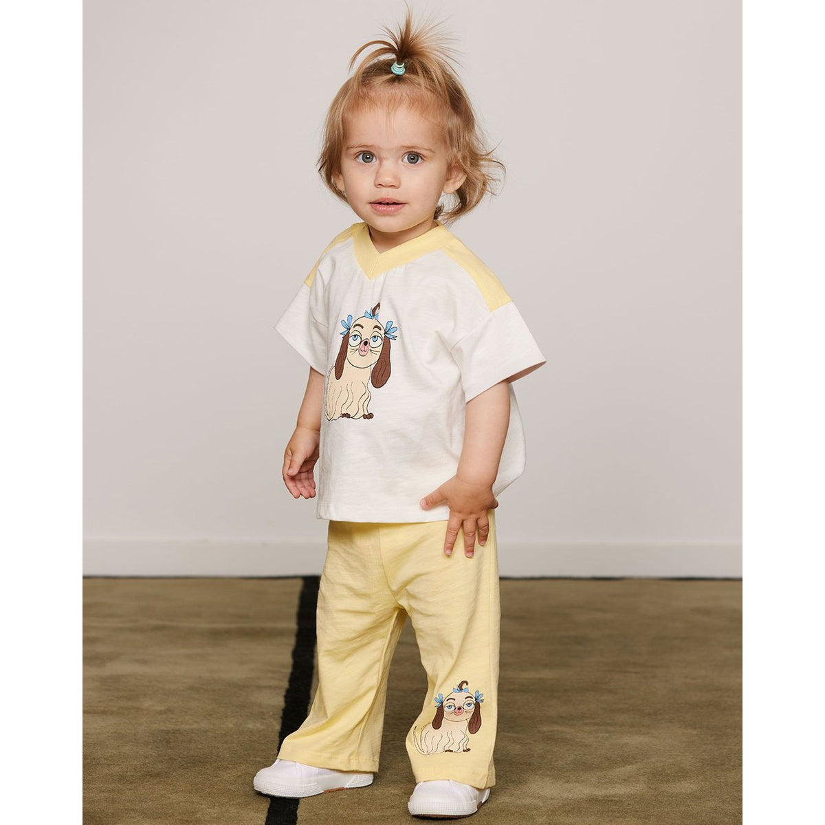 Dog V-Neck Sp Ss Tee - Yellow