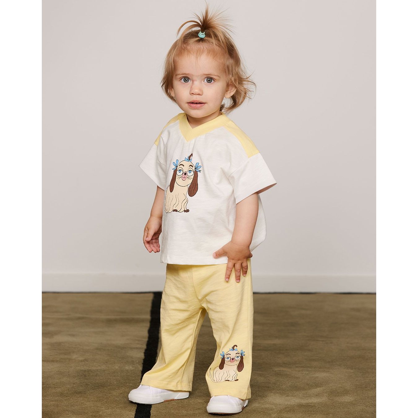 Dog V-Neck Sp Ss Tee - Yellow