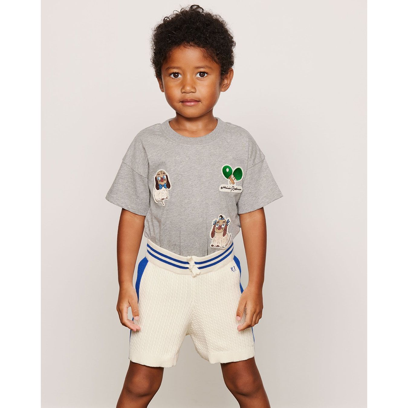 Minibabies Patches Ss Tee - Grey Melange