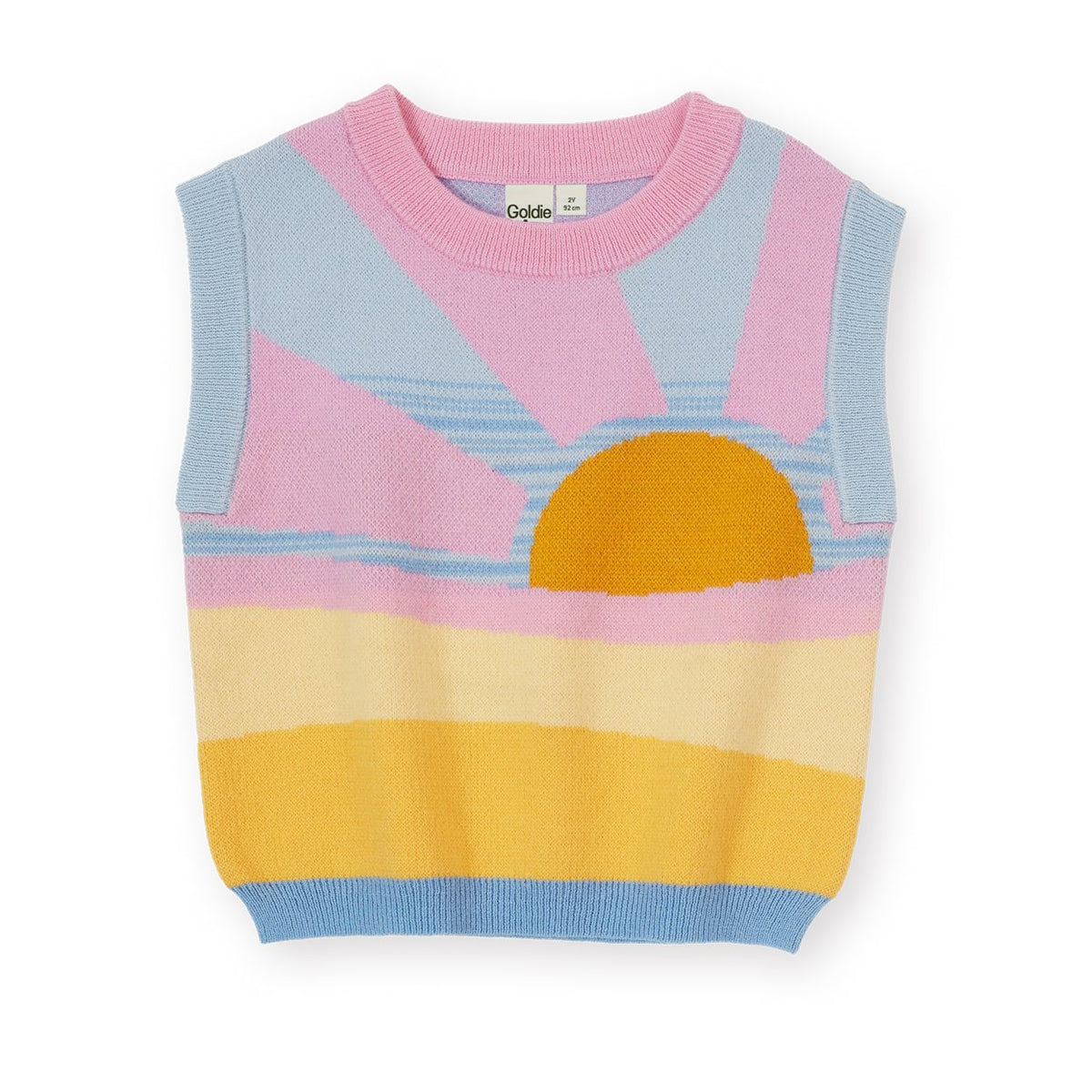 Goldie &amp; Ace Sunrise Knit Vest, product flat lay