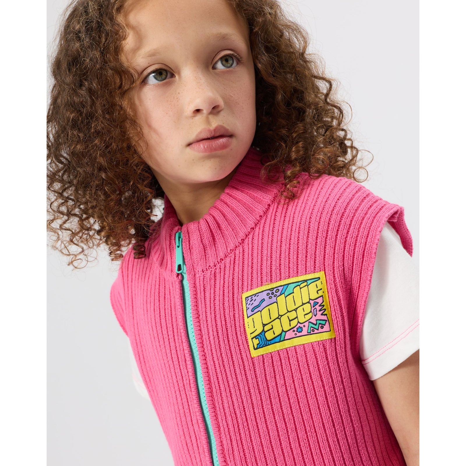 Child wearing Goldie & Ace Apres Surf Rib Knit Vest