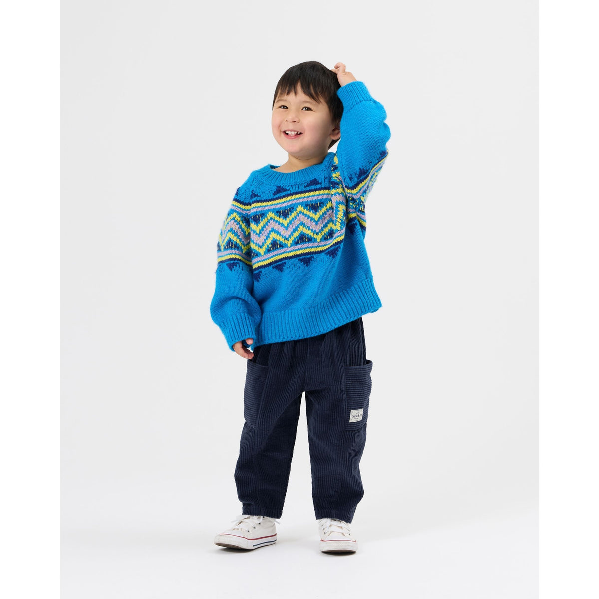 Child wearing Goldie & Ace Apres Ski Knit Jumper