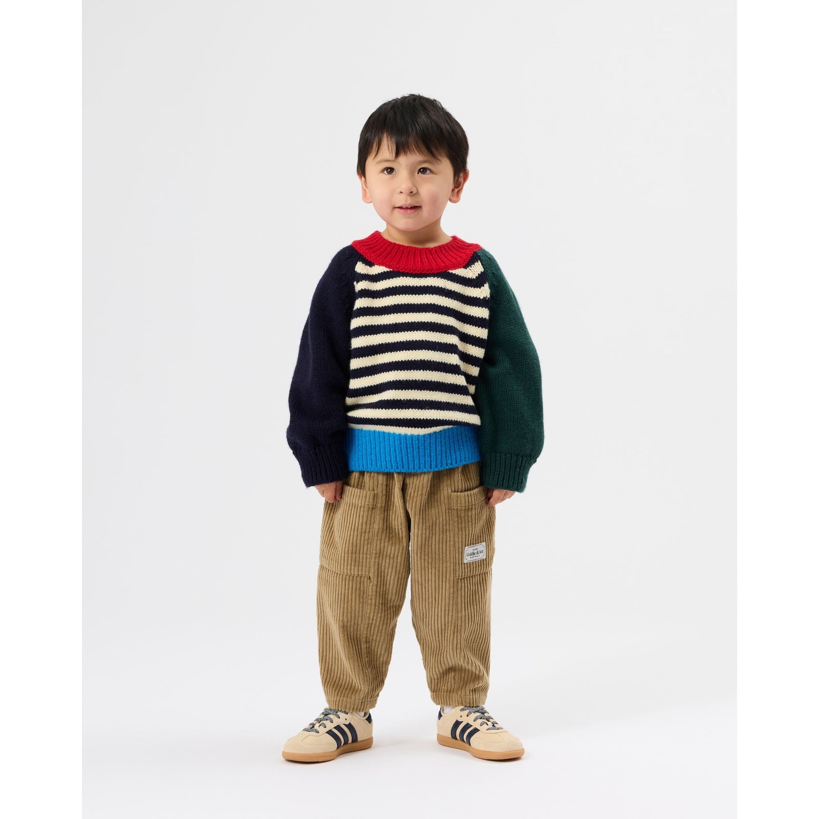 Child wearing Goldie & Ace Marley Chunky Knit Jumper, view 3