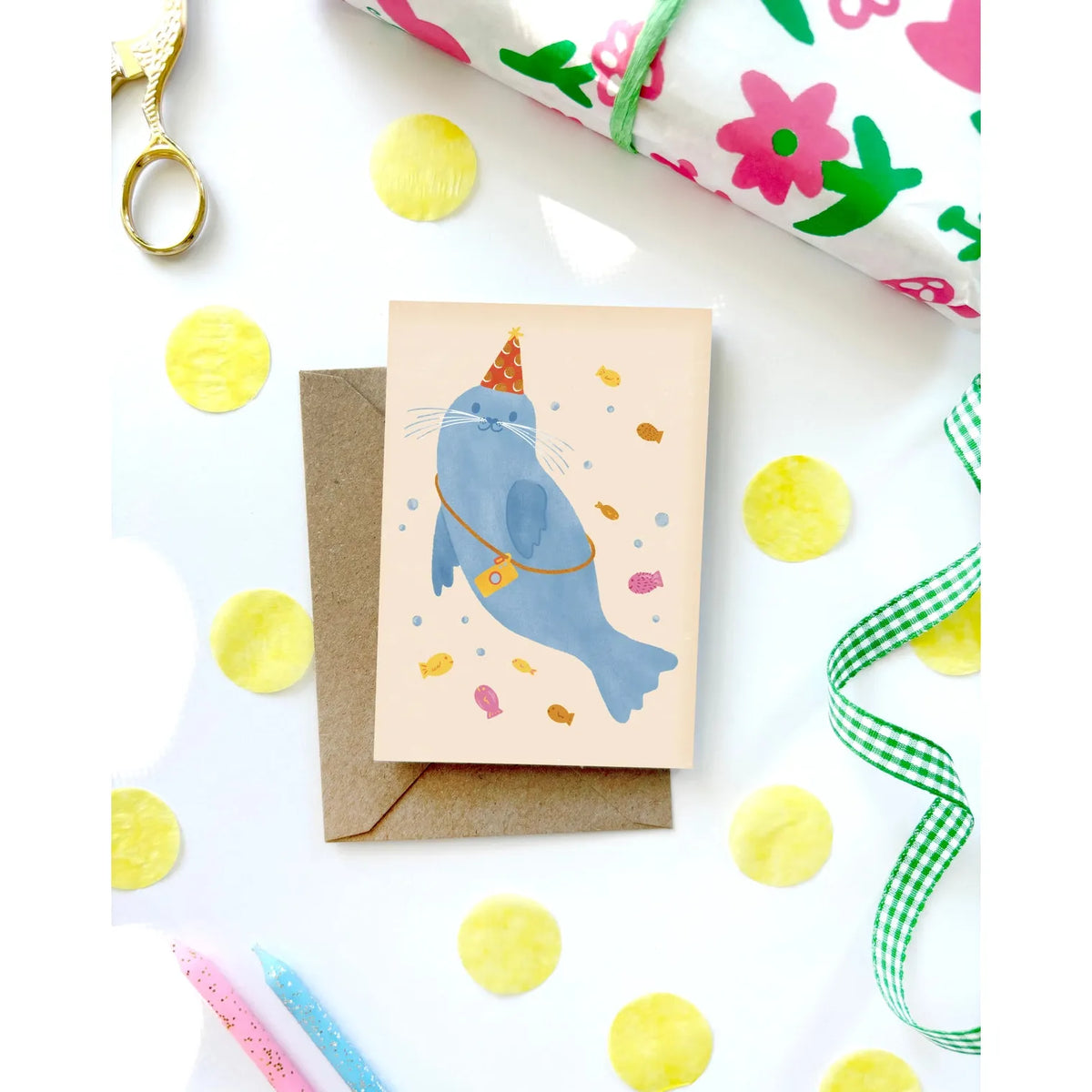 Seal Mini Card - Illustrated Cute Kids Birthday Sea Fun