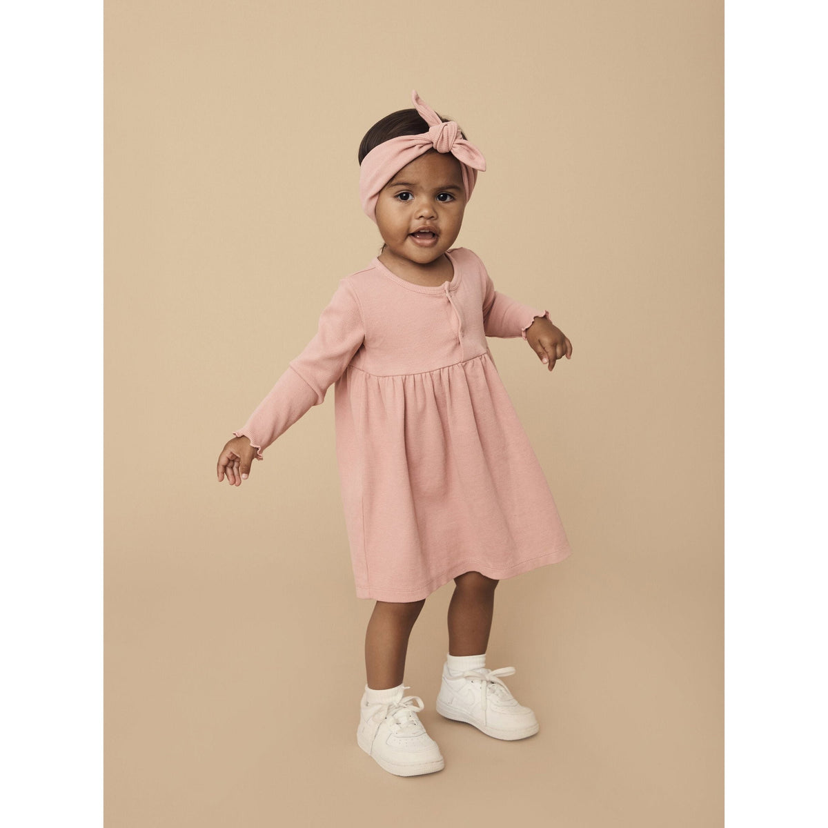 Dusty Rose Rib Dress