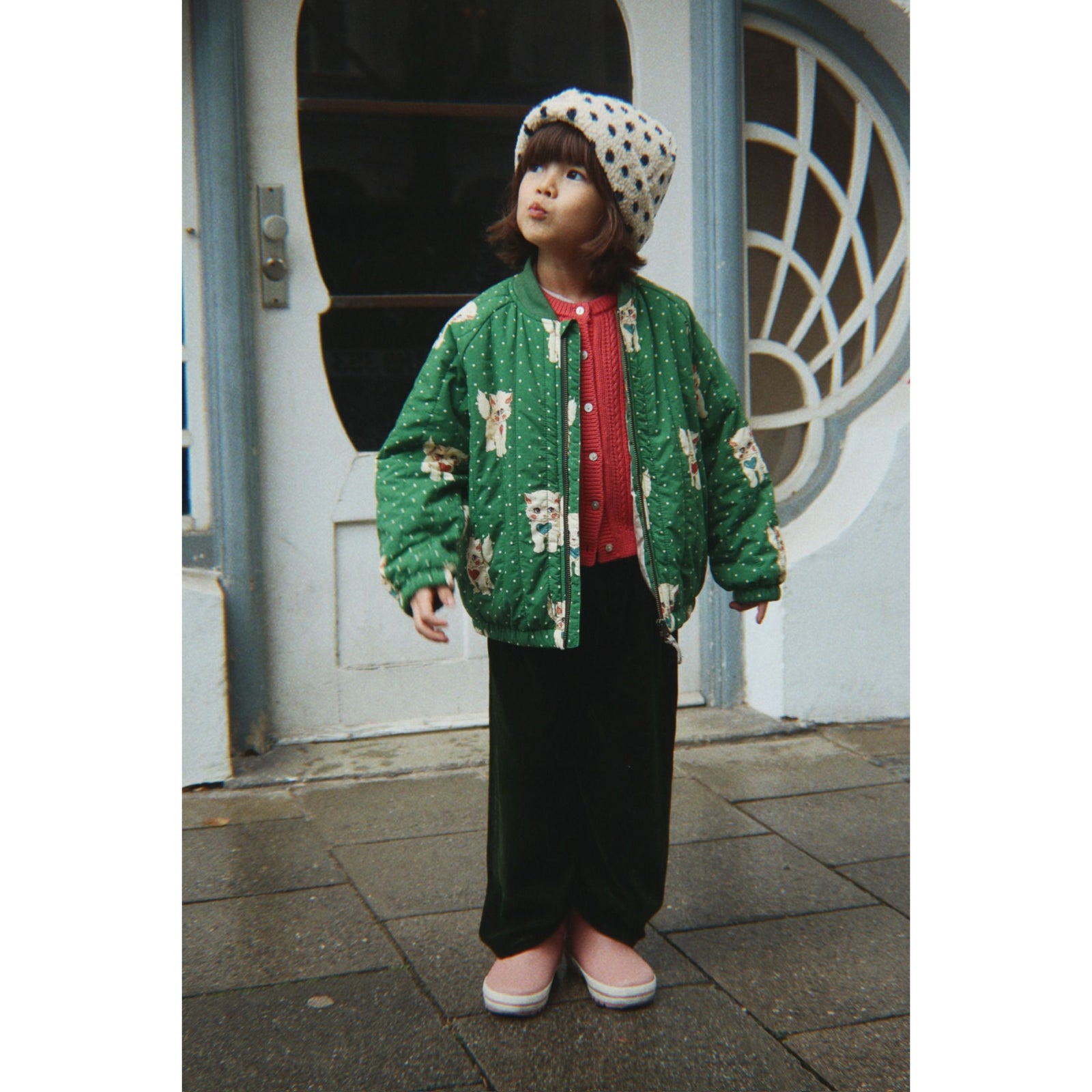 Juno Printed Bomber Jacket - Dot Miao Verde