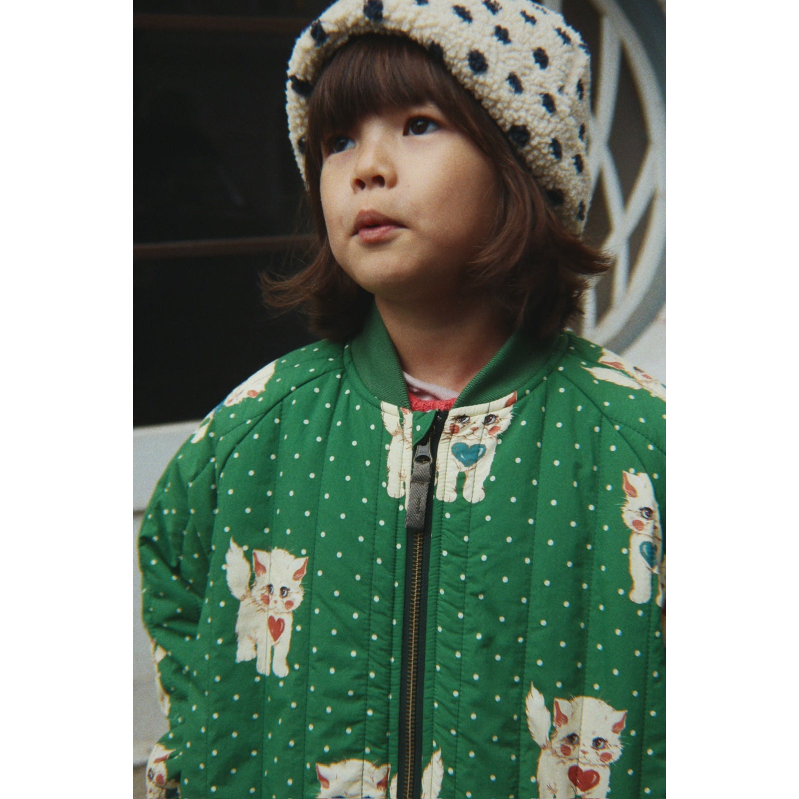 Juno Printed Bomber Jacket - Dot Miao Verde