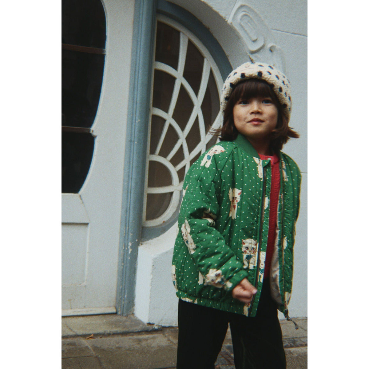 Juno Printed Bomber Jacket - Dot Miao Verde