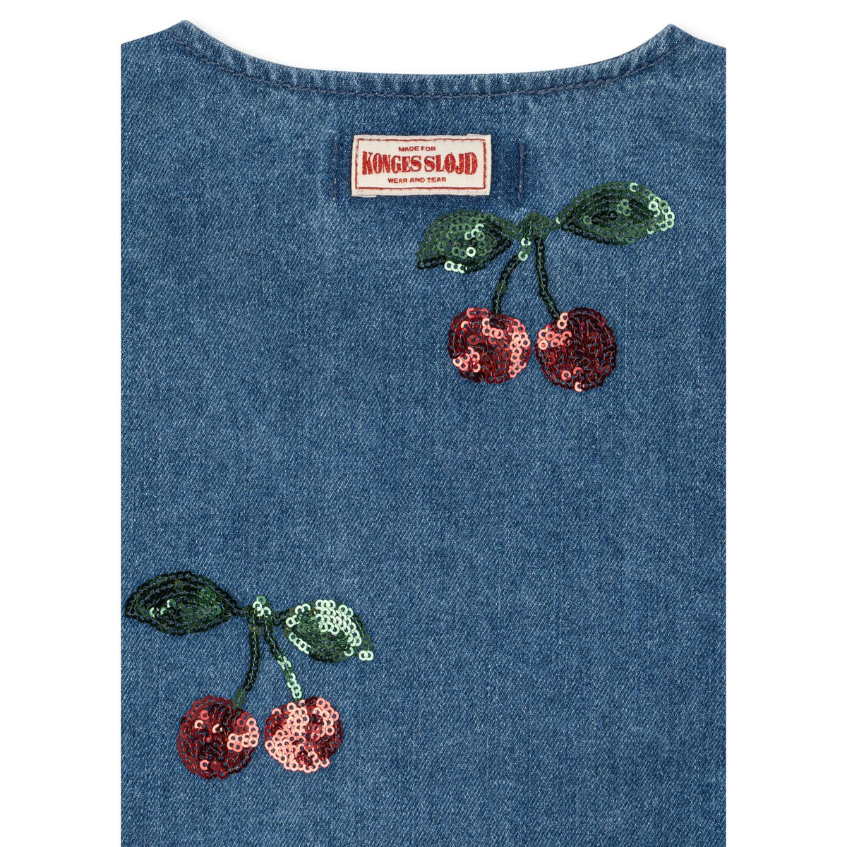 Magot Sequin Denim Shirt GOTS - Cherry Sequin