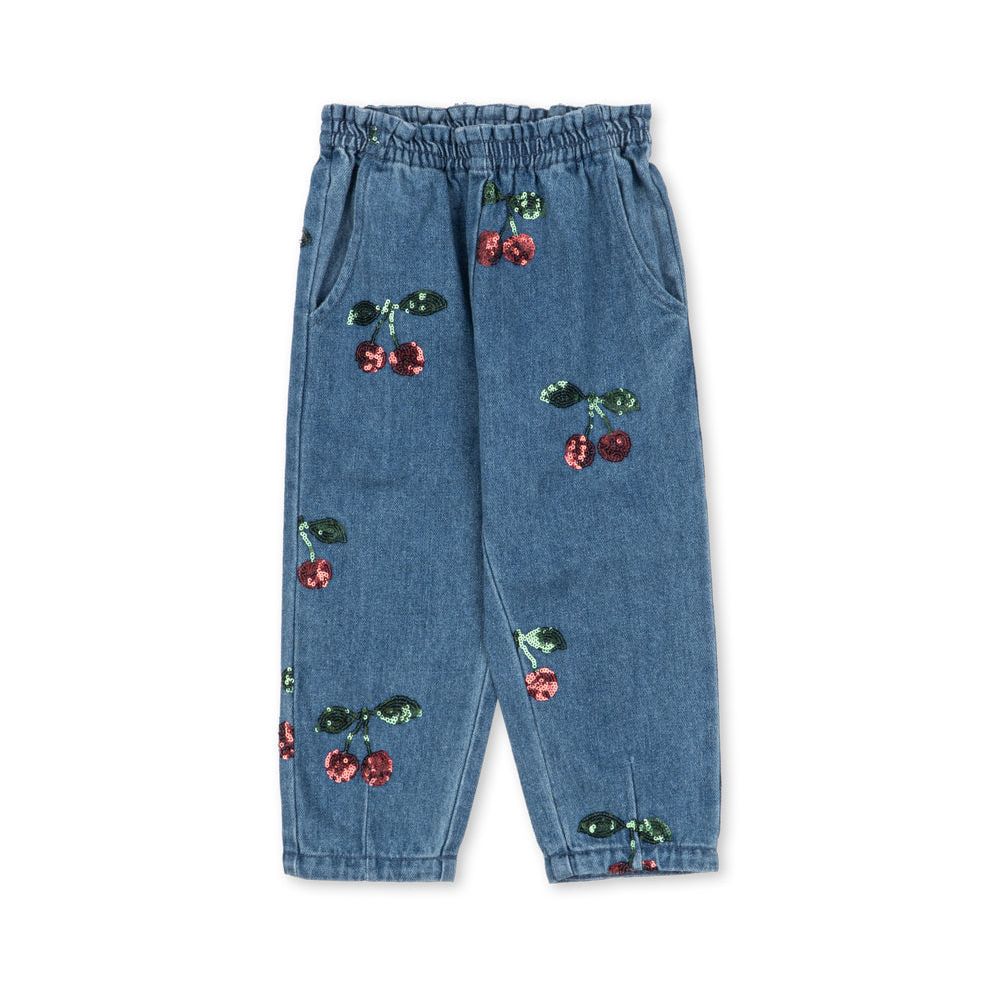 Magot Sequin Frill Pants GOTS - Cherry Sequin