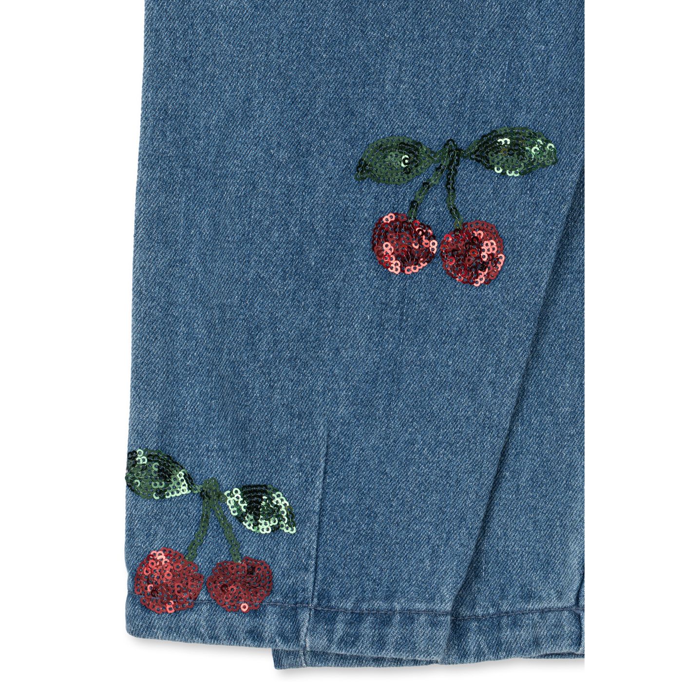 Magot Sequin Frill Pants GOTS - Cherry Sequin