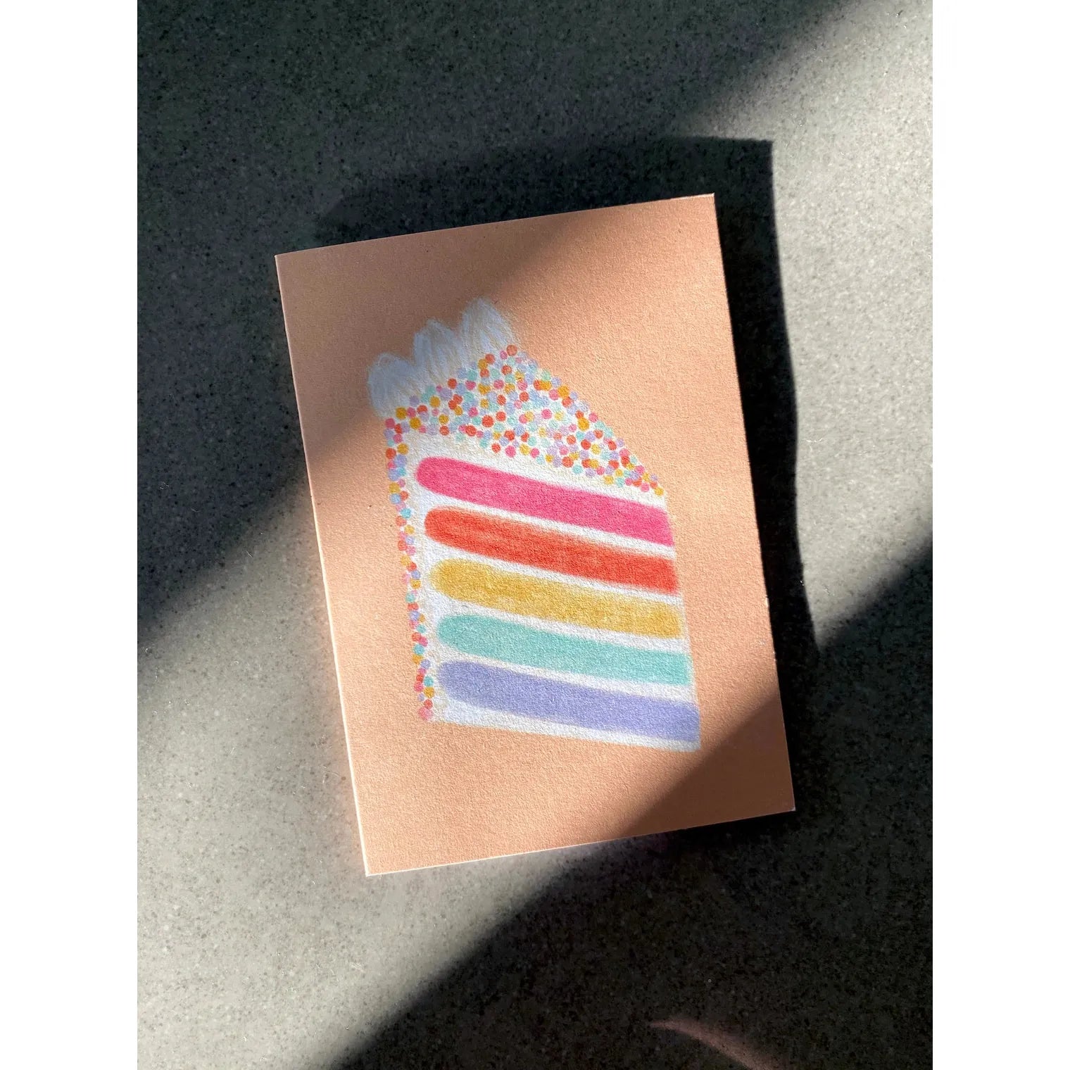 Rainbow Cake Mini Card - Cute Greeting Card | Sprinkle Cake