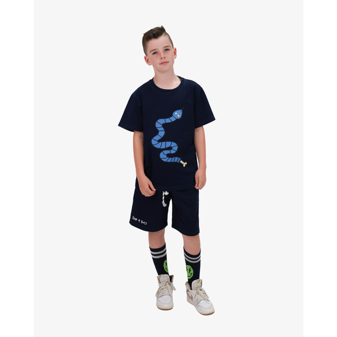 Navy Wash Snake Tee