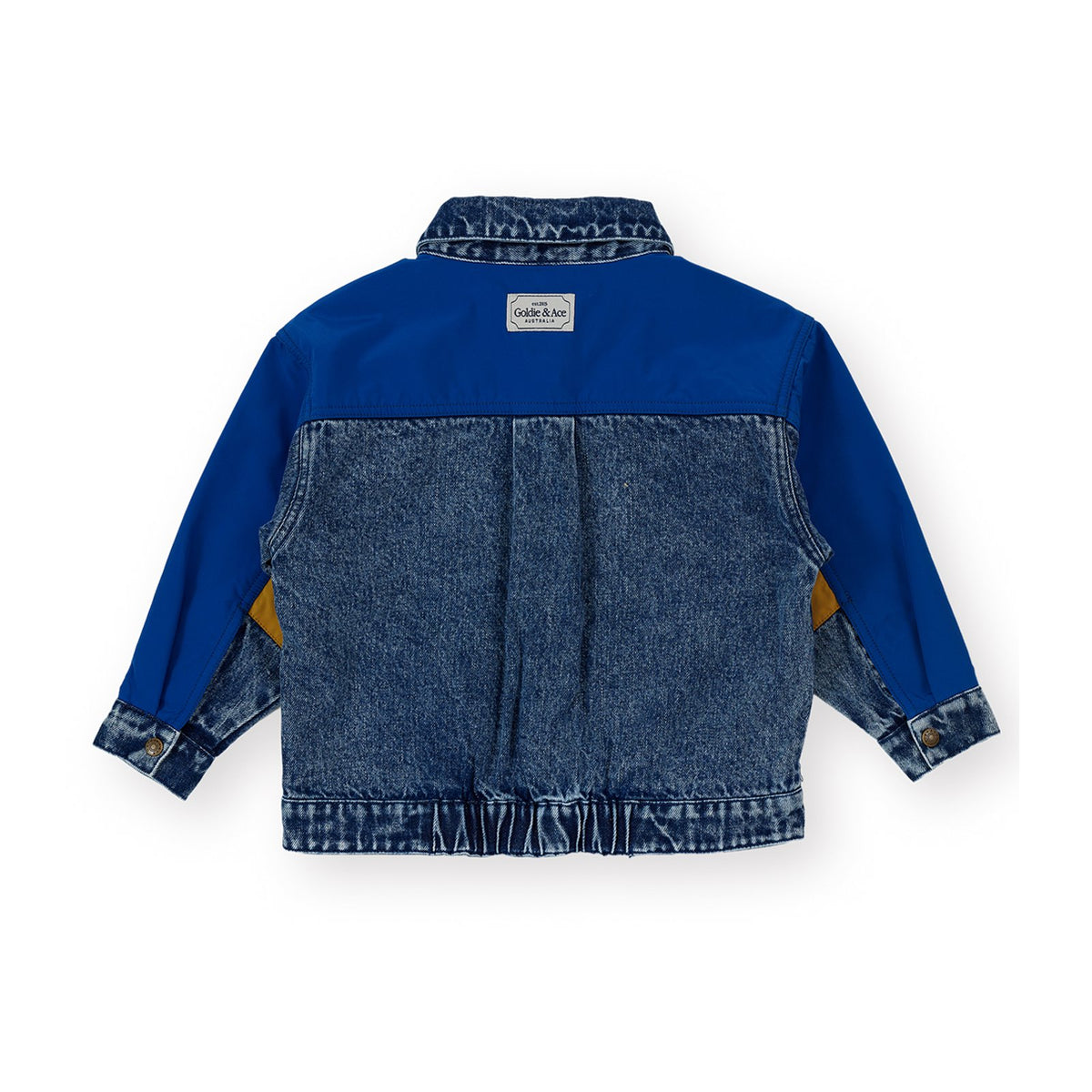 Goldie & Ace Colour Block Vintage Denim Jacket, product flat lay 2