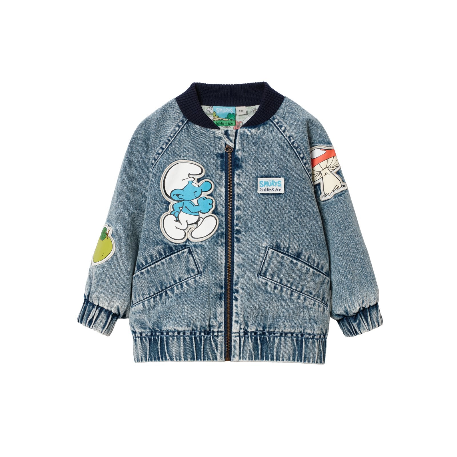 Goldie & Ace x The Smurfs Badge Bomber Jacket, product shot