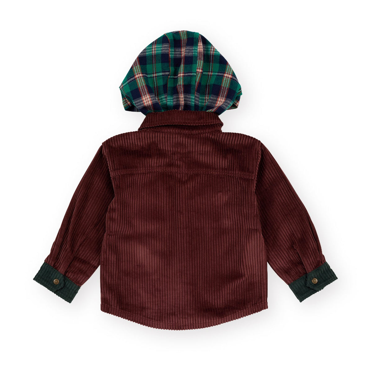 Goldie & Ace Corduroy Hooded Shirt, product flat lay 2