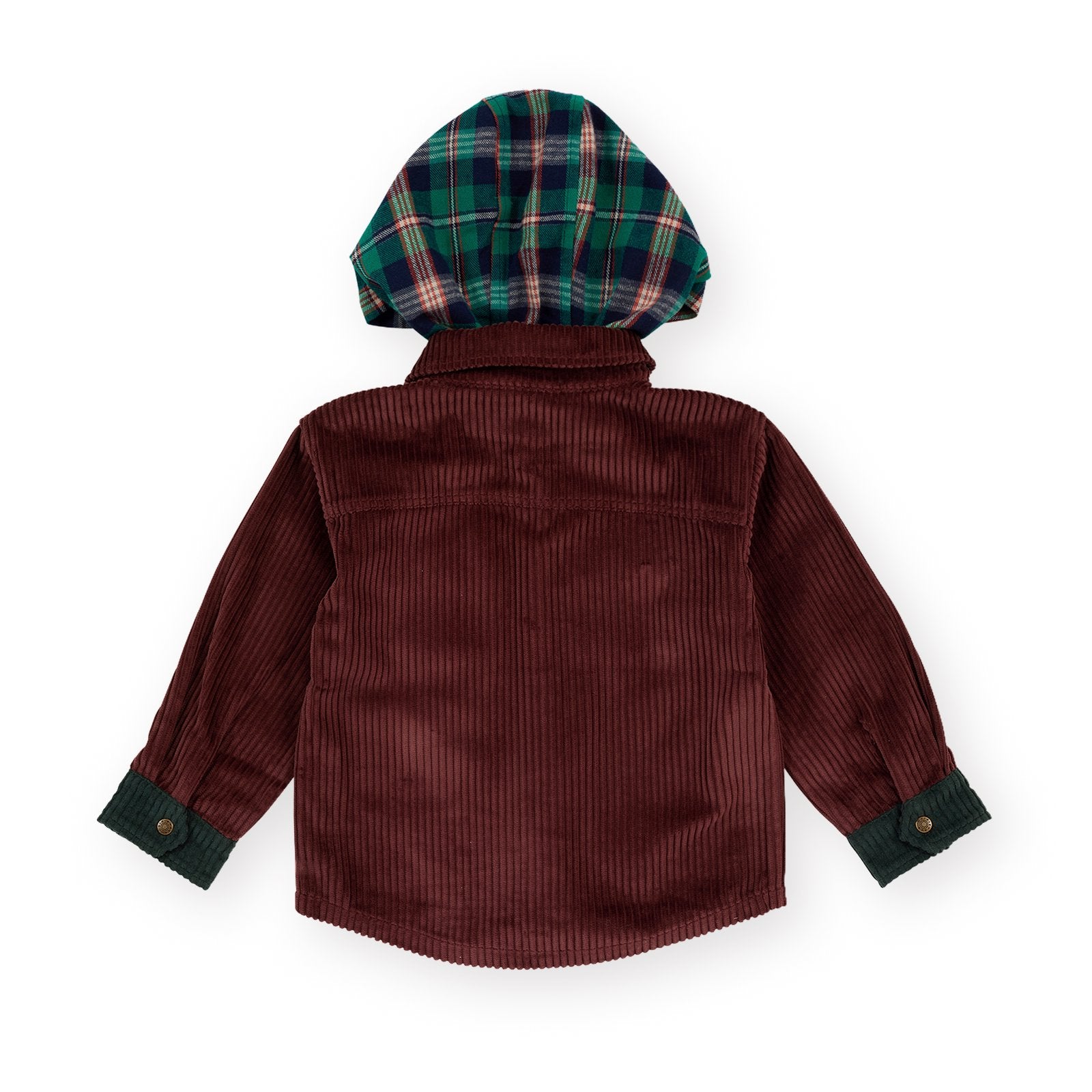 Goldie & Ace Corduroy Hooded Shirt, product flat lay 2