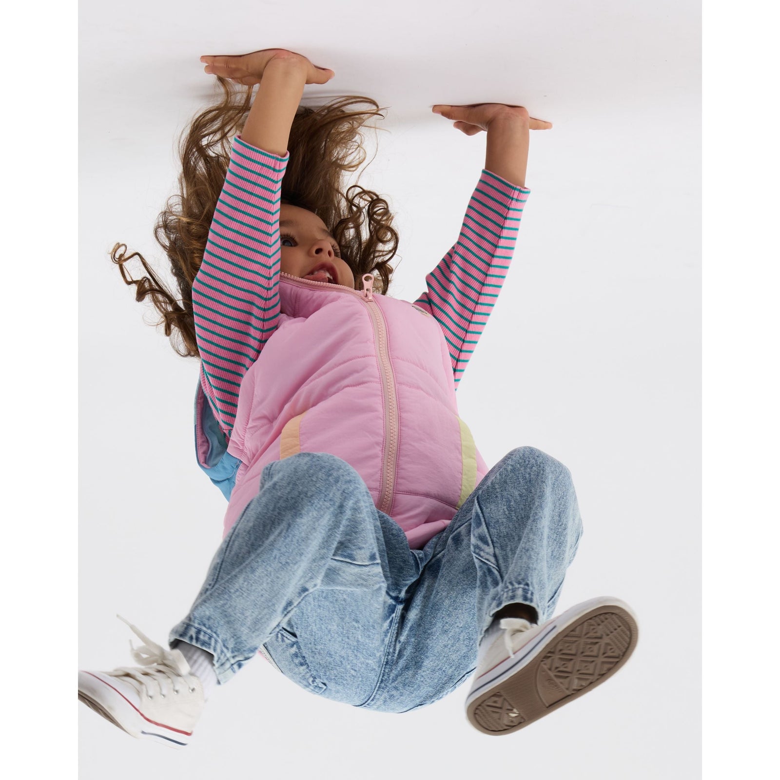 Child wearing Goldie & Ace Charlie Sunrise Parka Jacket/Vest Pastel, view 4