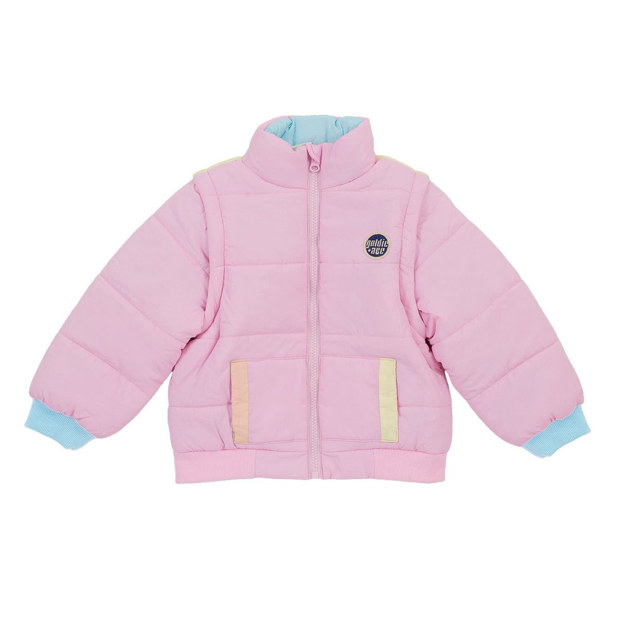Goldie &amp; Ace Charlie Sunrise Parka Jacket/Vest Pastel, product flat lay