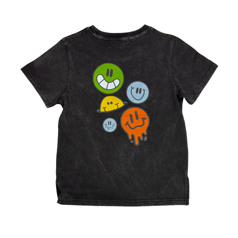 Black Wash Icon Smiley Tee