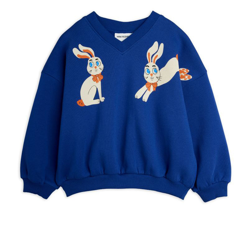Rabbits Print Sweatshirt - Blue