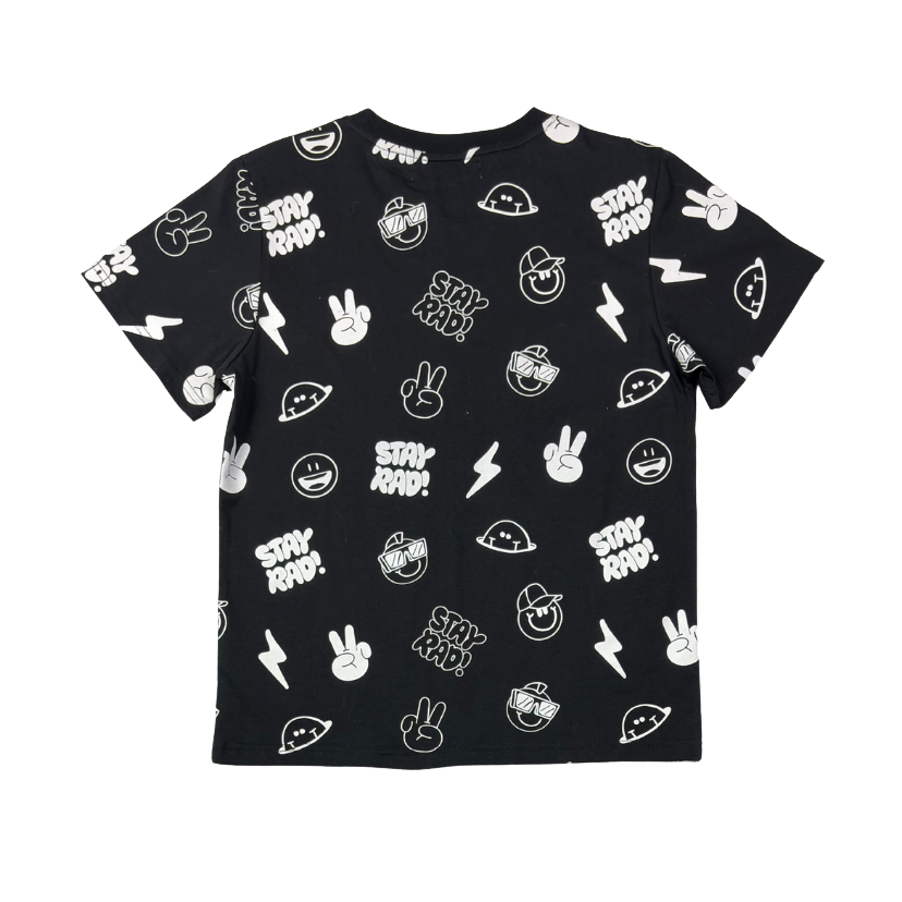 Black All Over Print Tee
