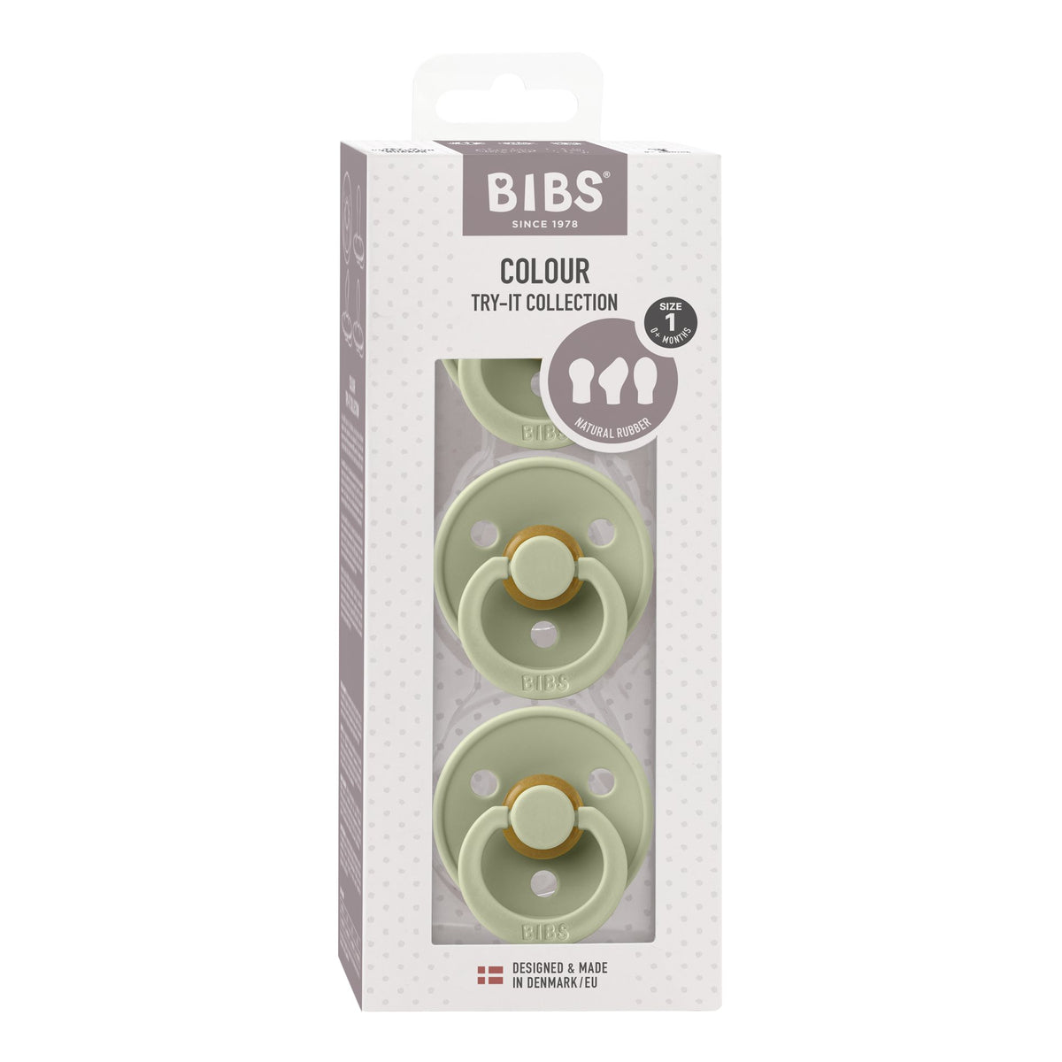 BIBS Try It 3 Pack Dummy - Sage