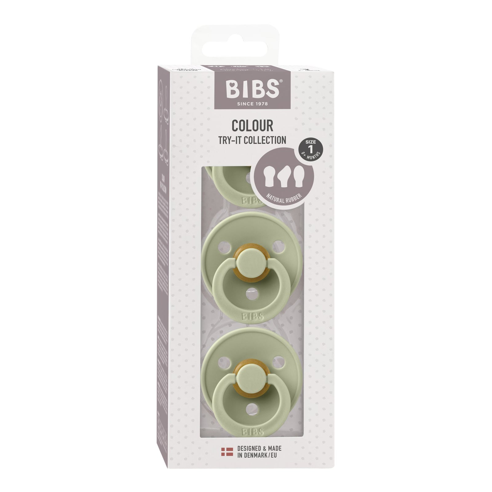 BIBS Try It 3 Pack Dummy - Sage