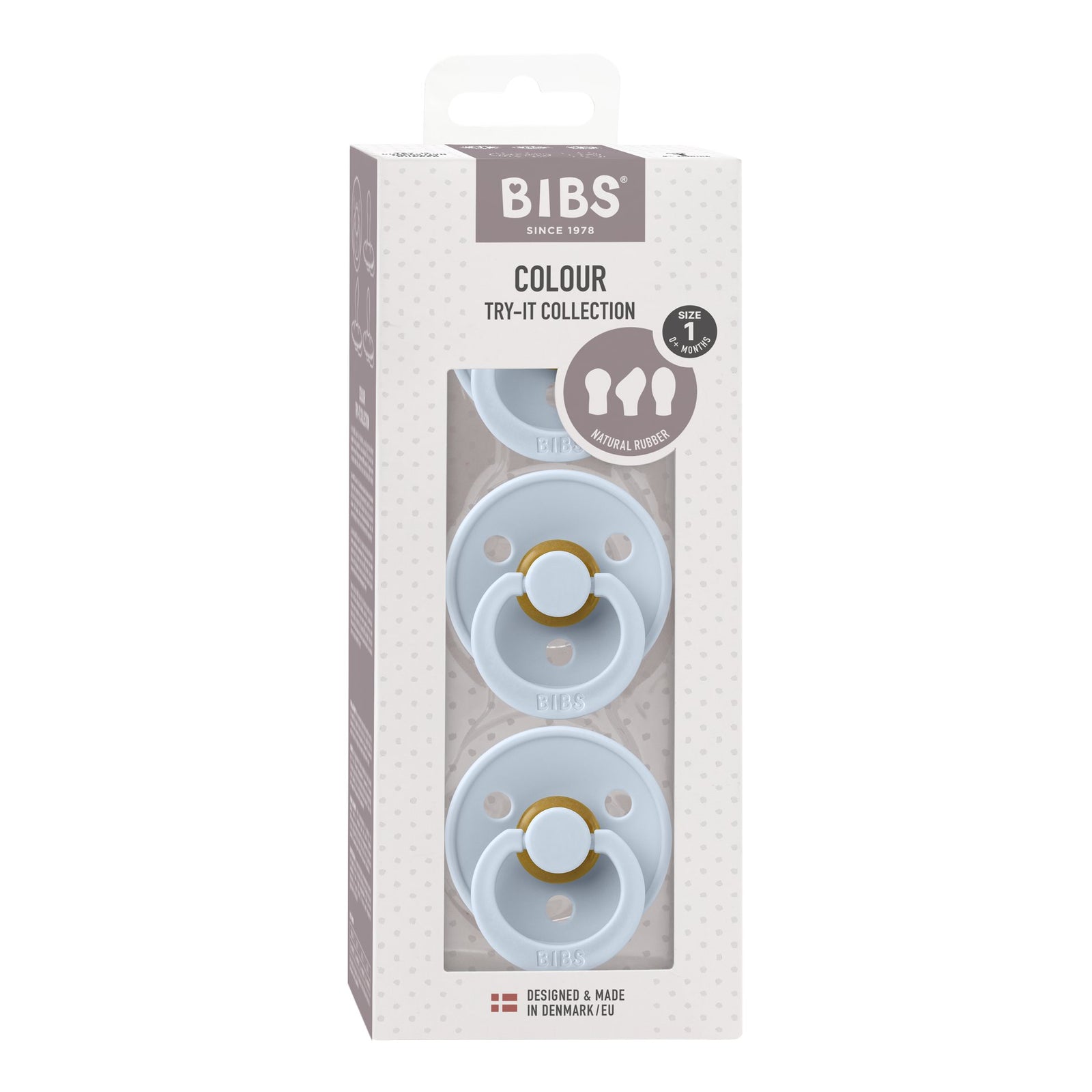 BIBS Try It 3 Pack Dummy - Baby Blue