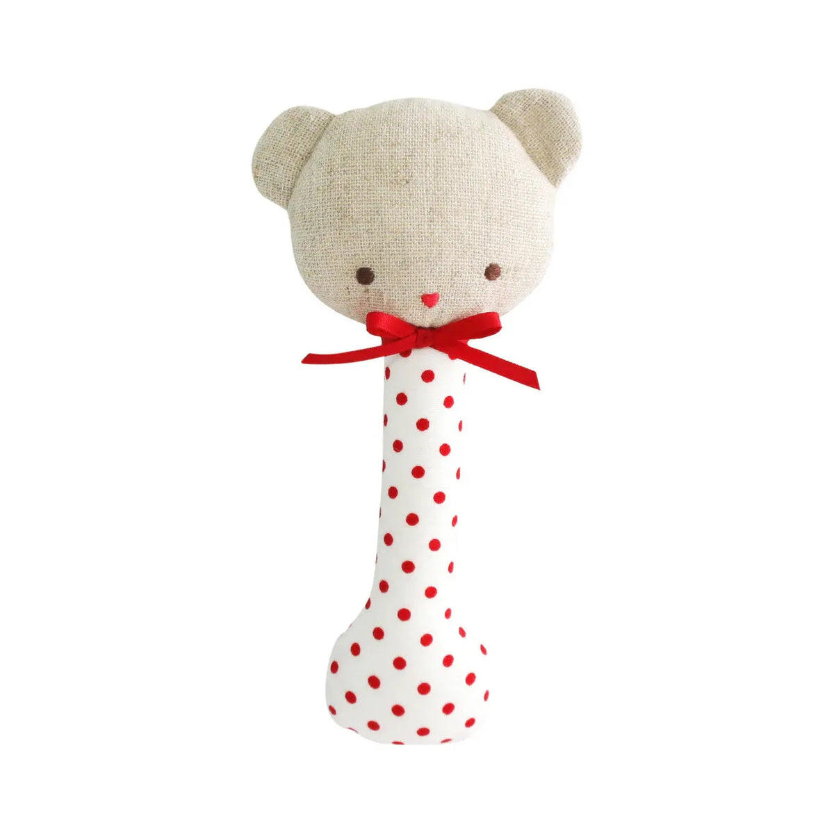 Baby Bear Stick Rattle Red Spot