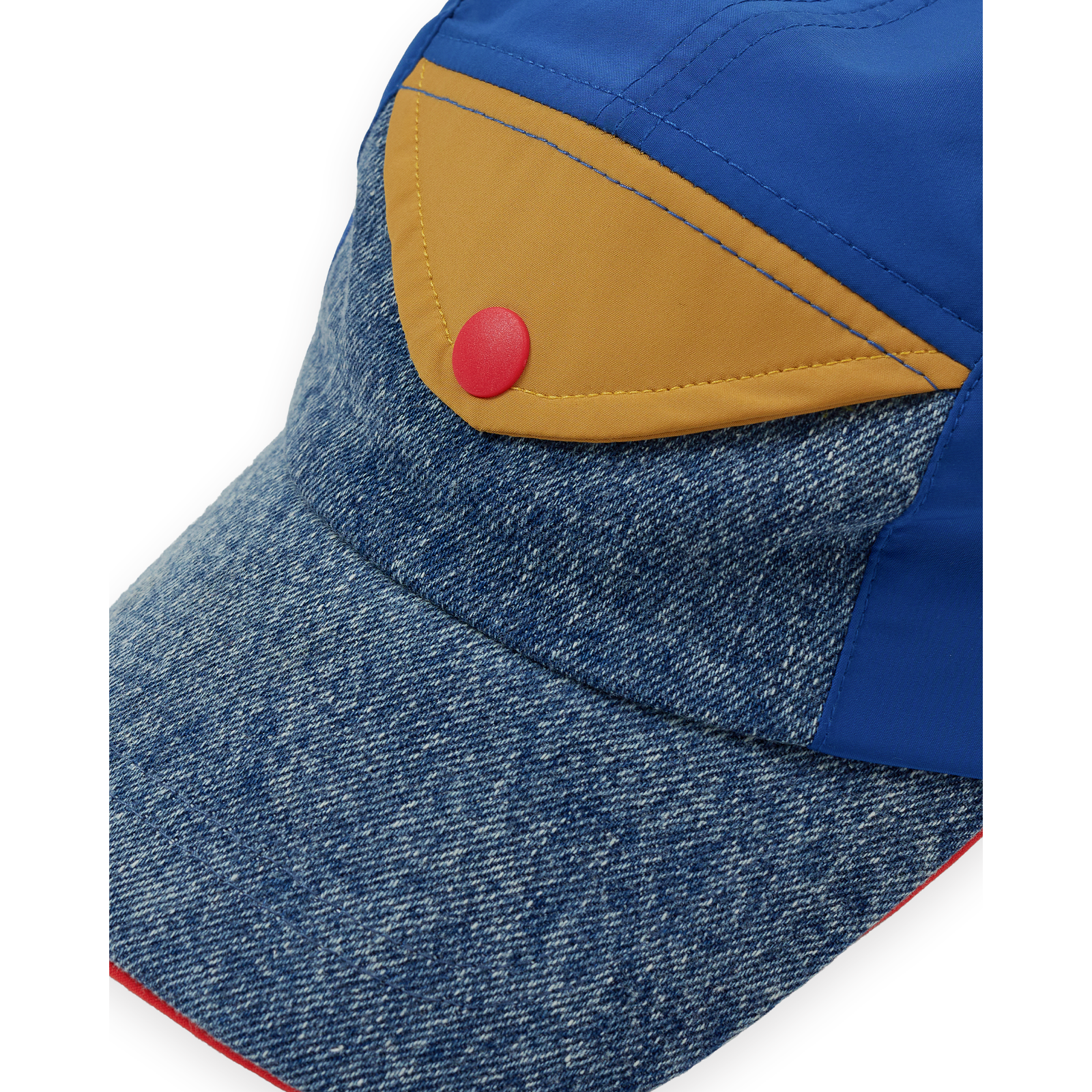 Colour Block Vintage Denim Cap