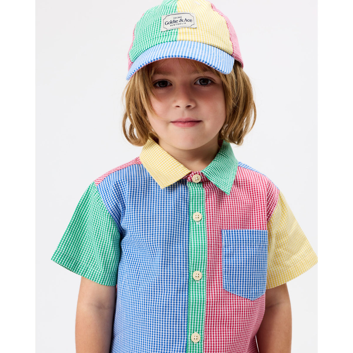 Gingham Colour Block Holiday Shirt