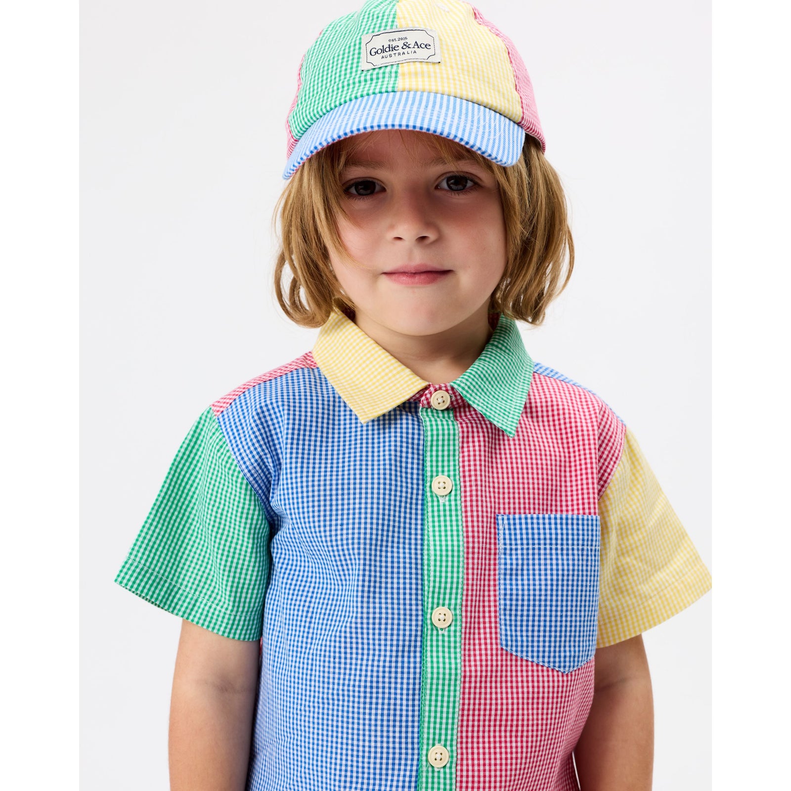 Gingham Colour Block Cap