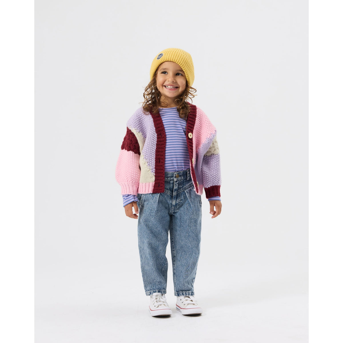 Child wearing Goldie & Ace Embroidered Rib Skivvy Grape
