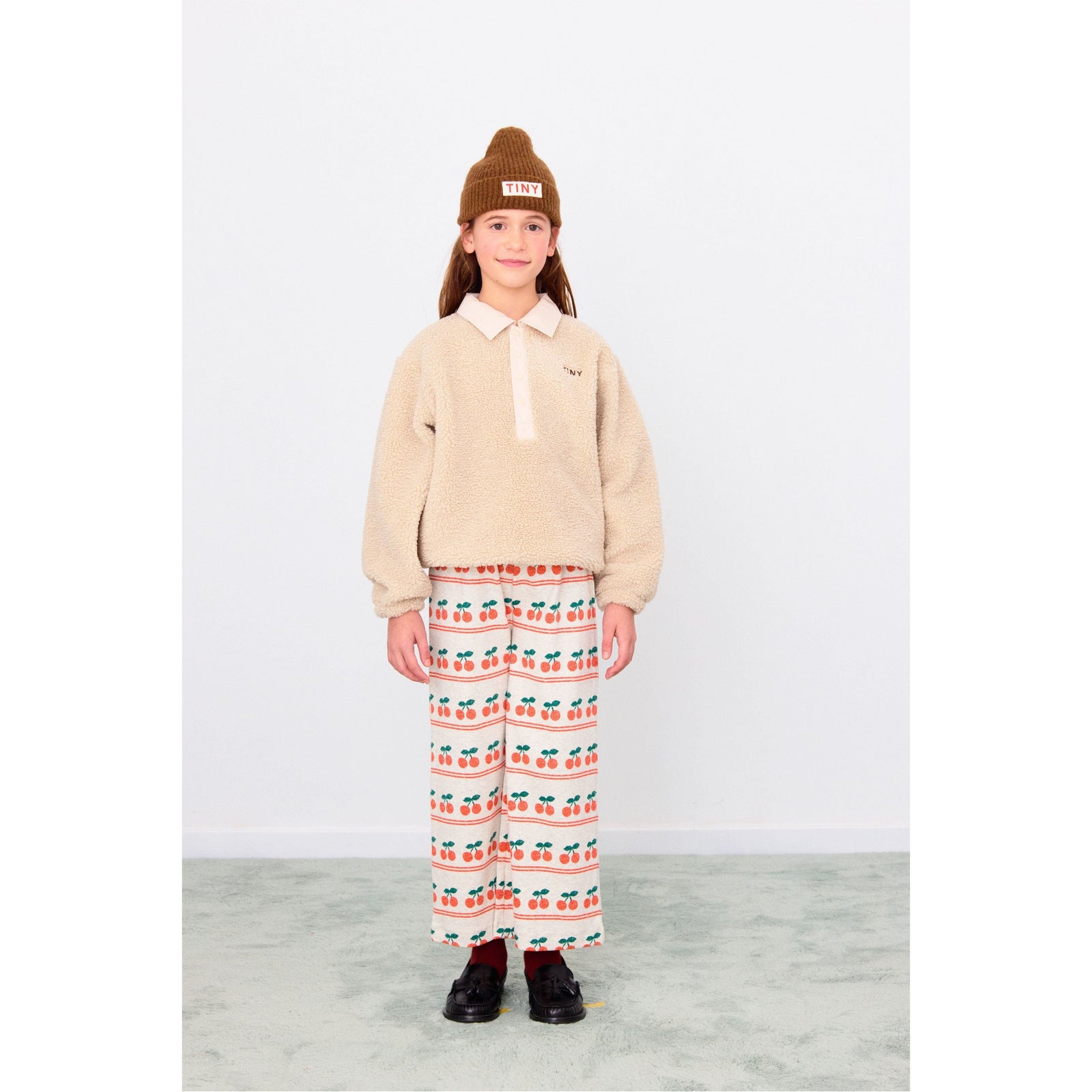 Cherry Pattern Rib Pant