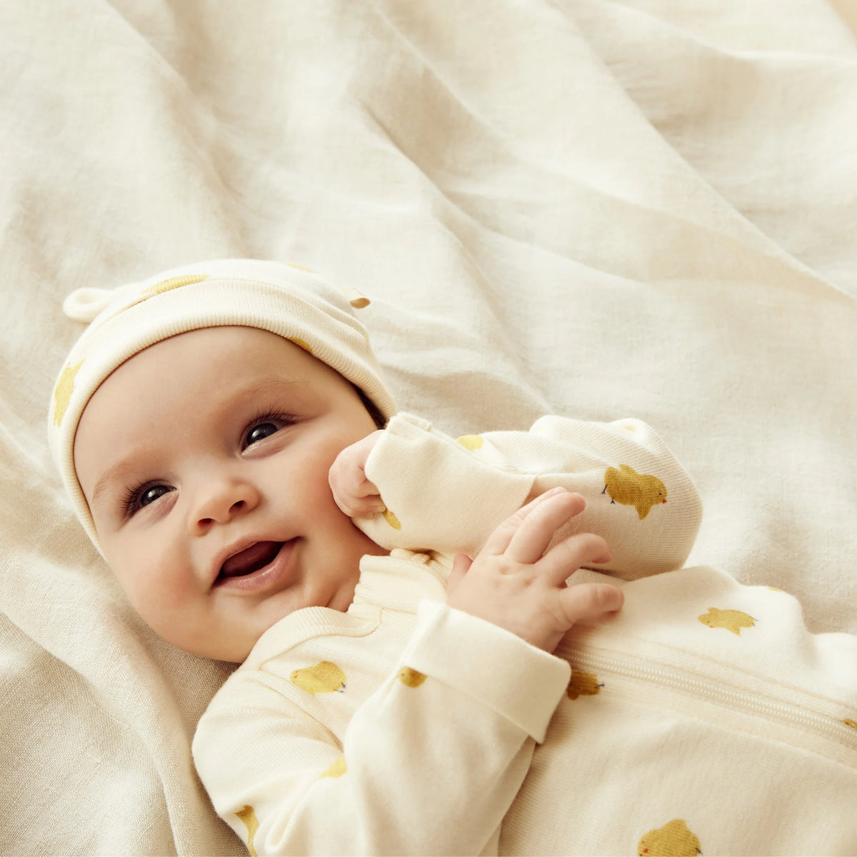 Little Chick Organic Zipsuit With Feet