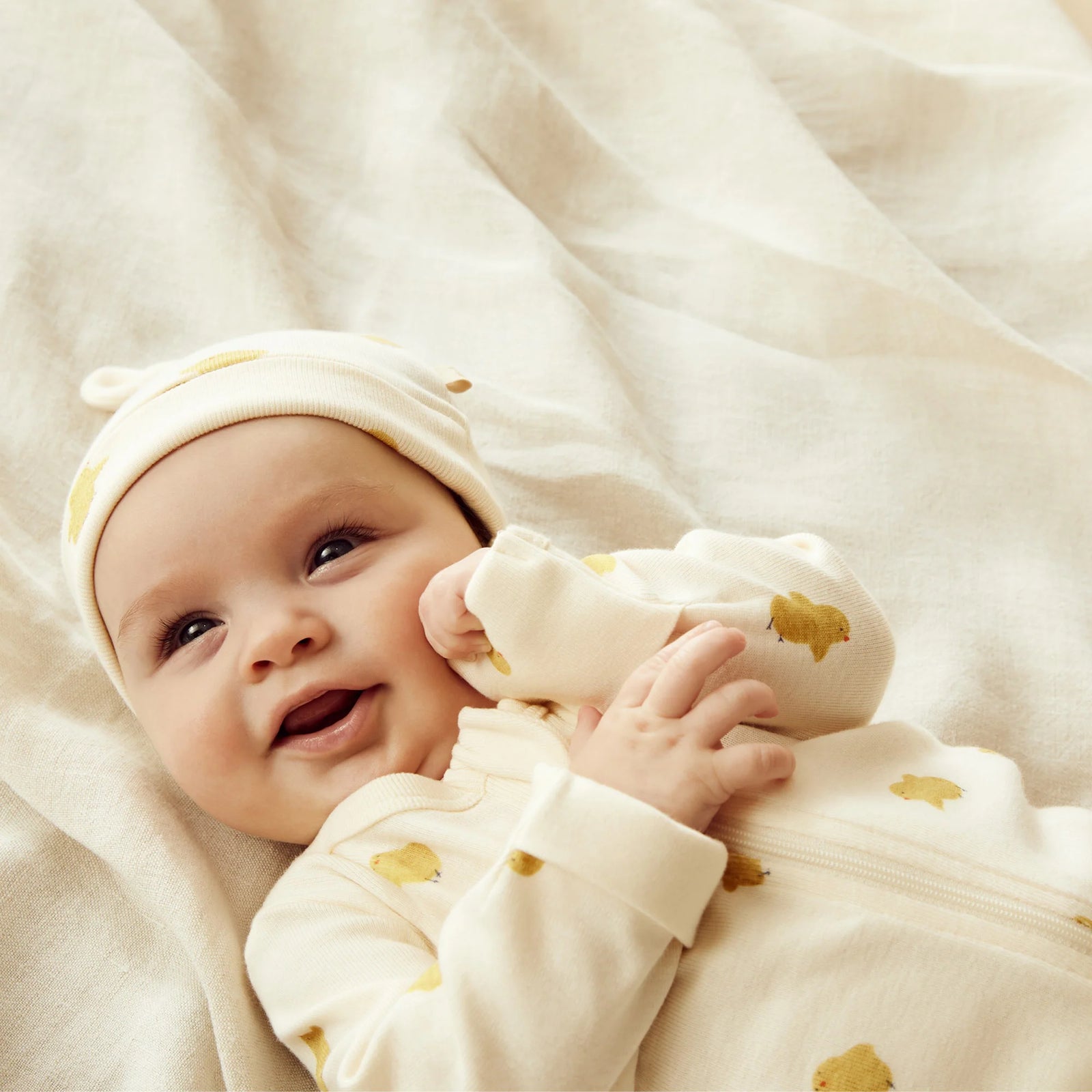 Little Chick Organic Zipsuit With Feet