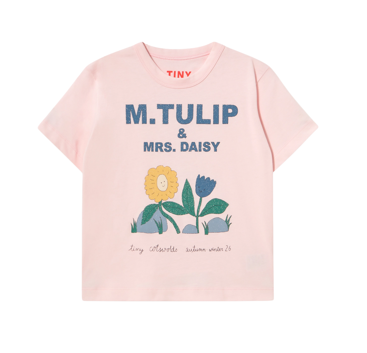 Tulip &amp; Daisy Graphic Tee - Pastel Pink