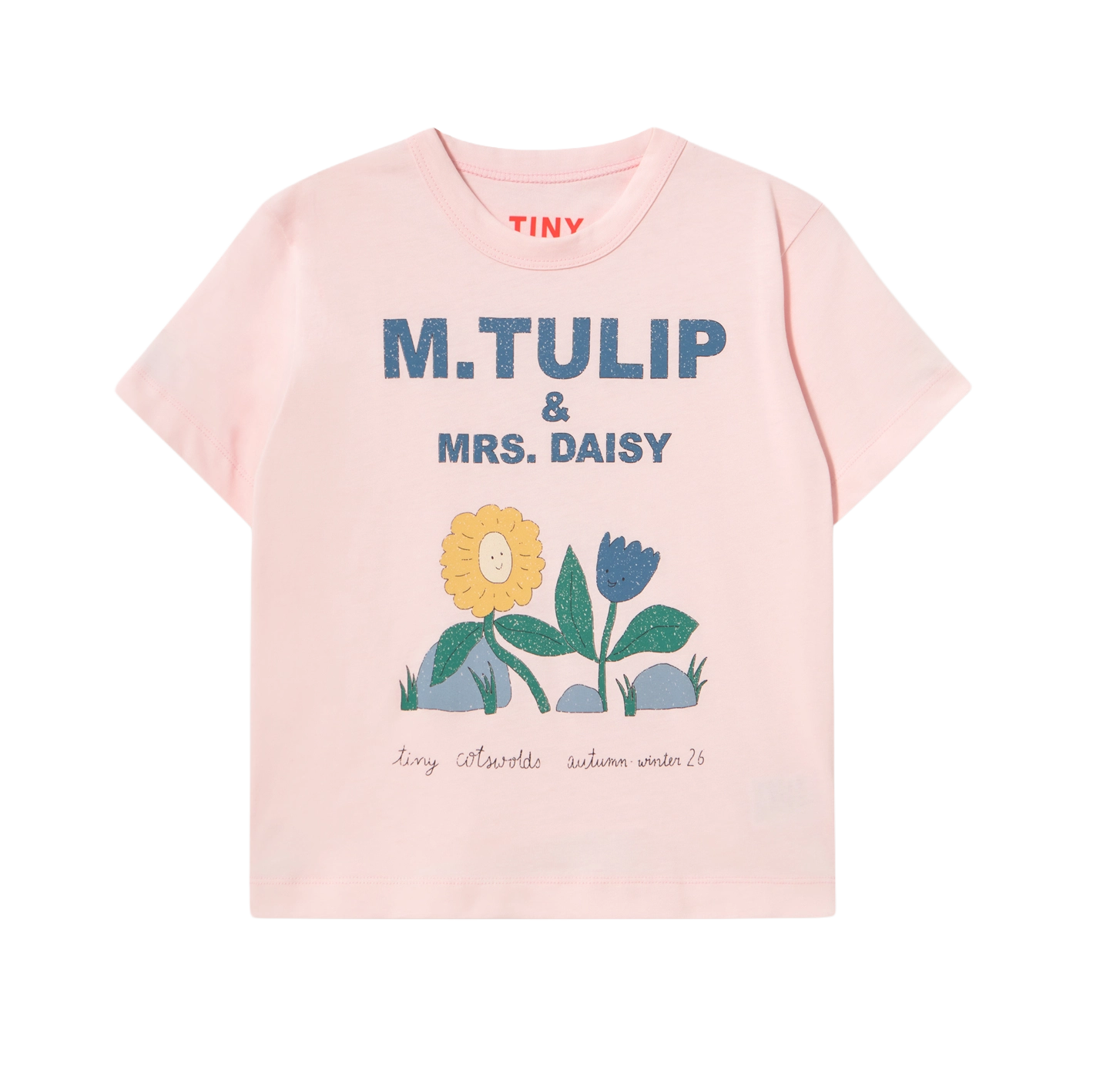 Tulip & Daisy Graphic Tee - Pastel Pink